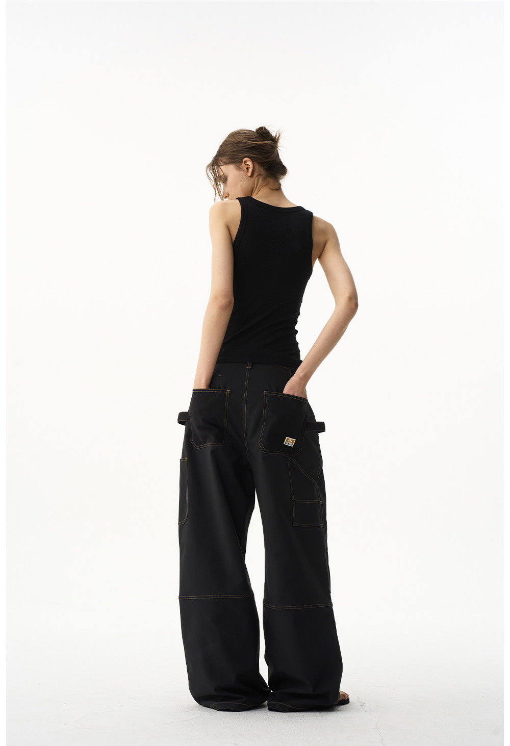 Color Block Quilted Casual Pants