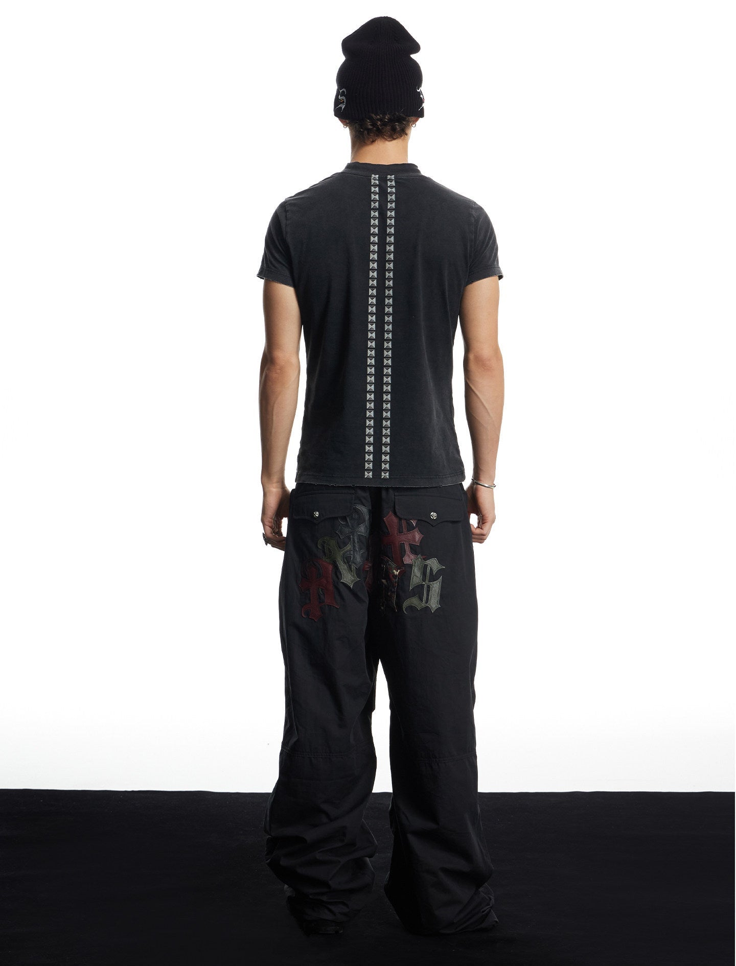 Cross-Pattern Patchwork Casual Pants
