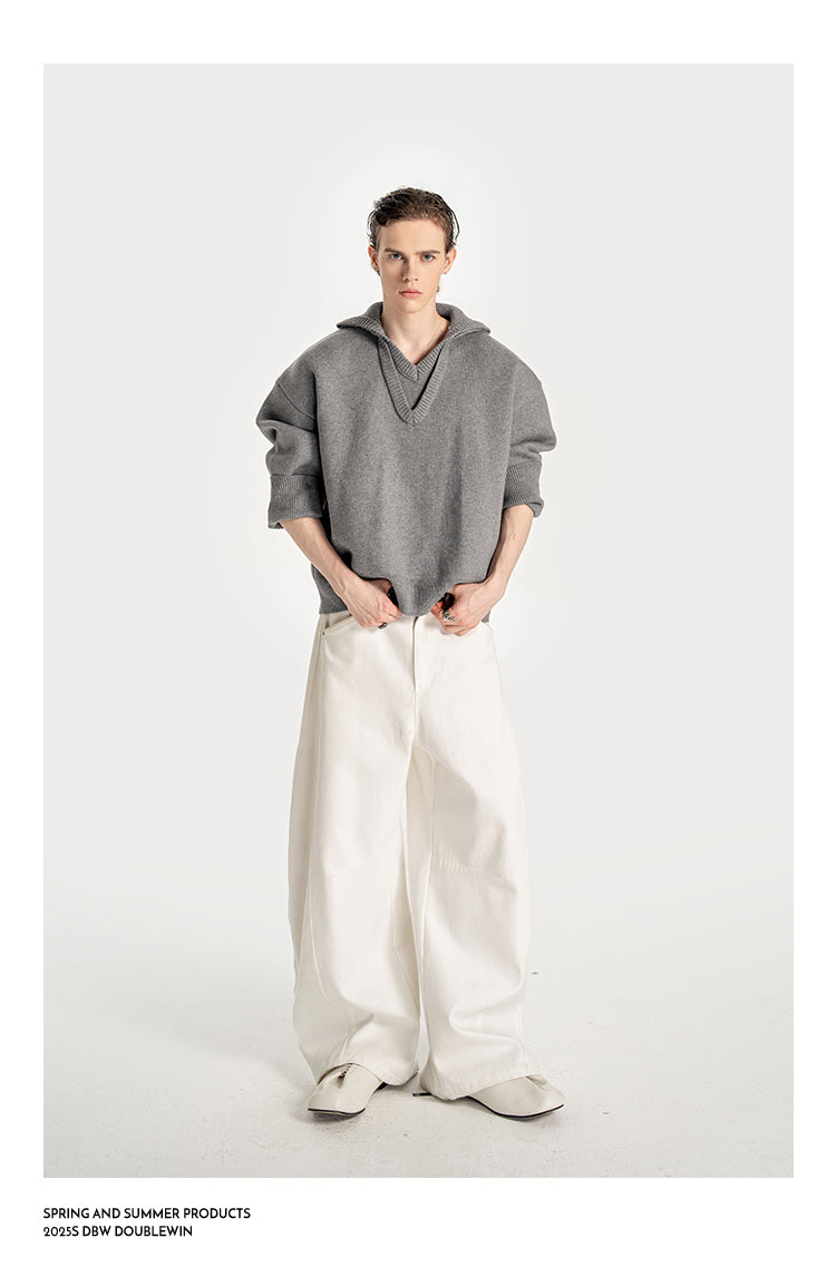 Double V-Neck Sweater