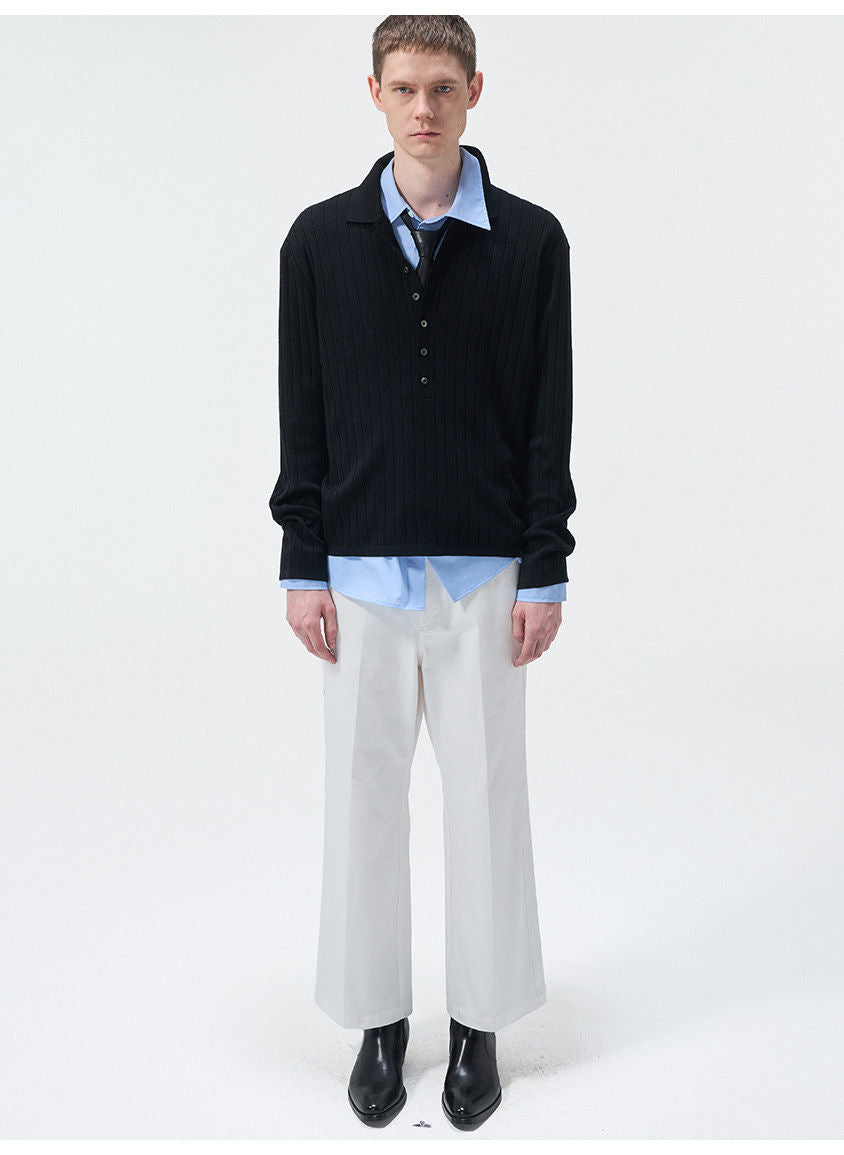 Wool and silk blend knit sweater