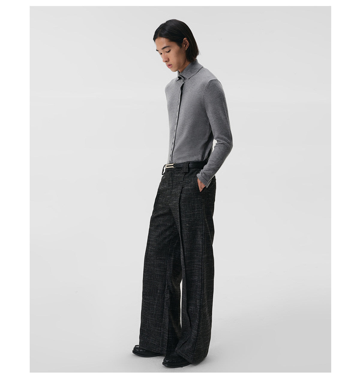 Half-Turtleneck Sweater with Wrap Cuffs
