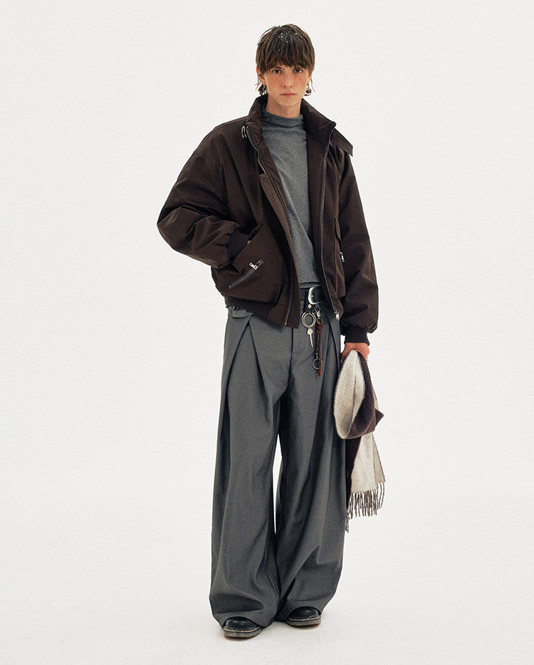 Stand Collar Large Pocket Jacket