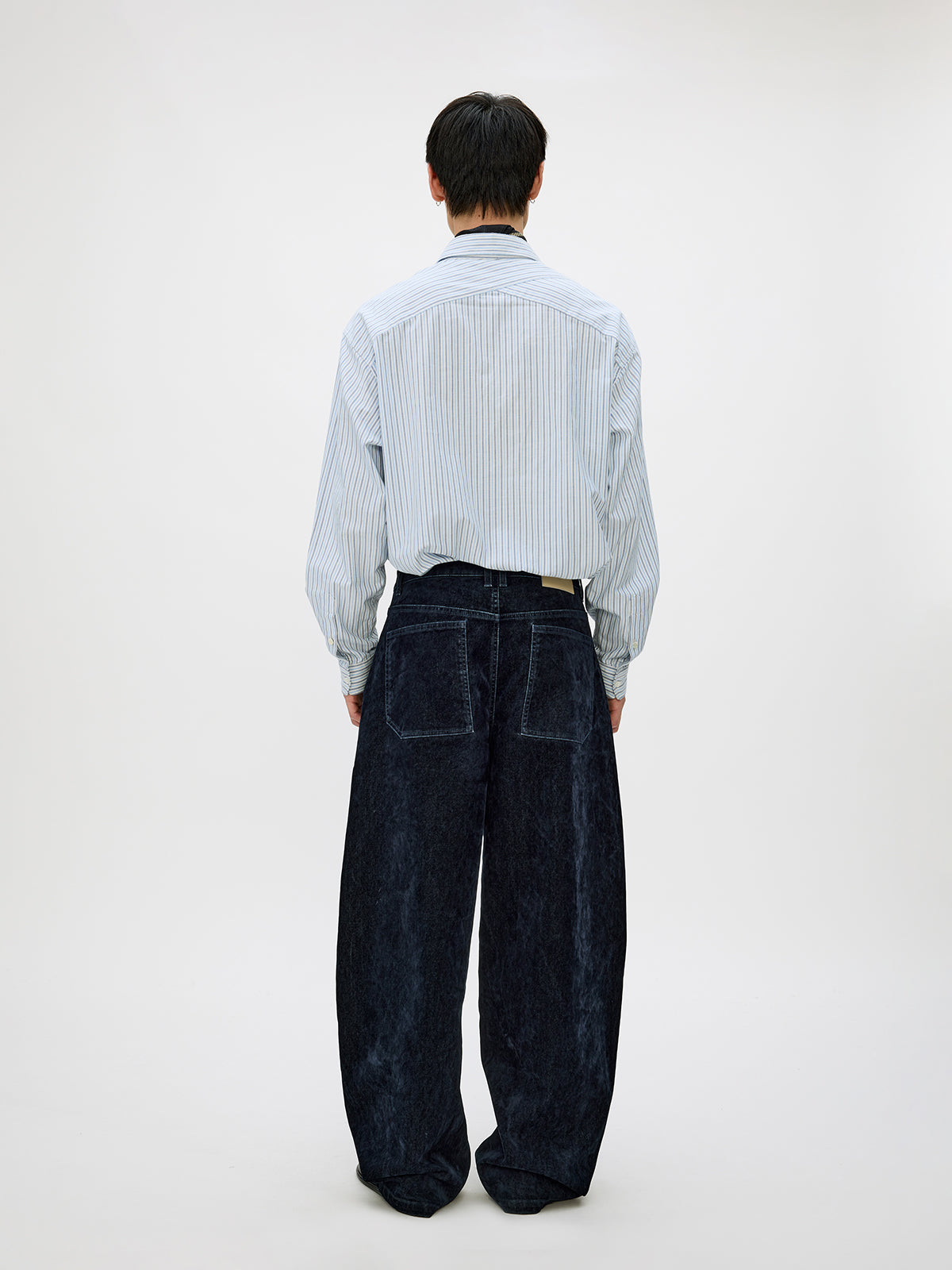 Loose-Fit Flock Denim Pants