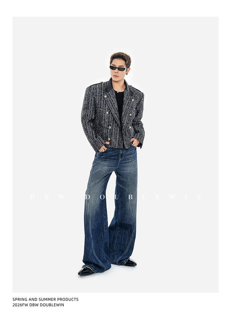 Wide-Leg Denim Pants