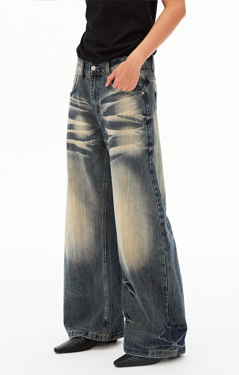 Vintage-style Washed Whiskey Jeans