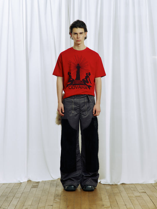 Imitation Horsehair Double Knee Casual Pants