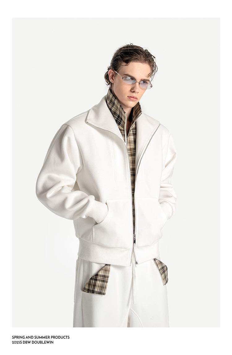 Fake Two-Piece Zipper Sweatshirt