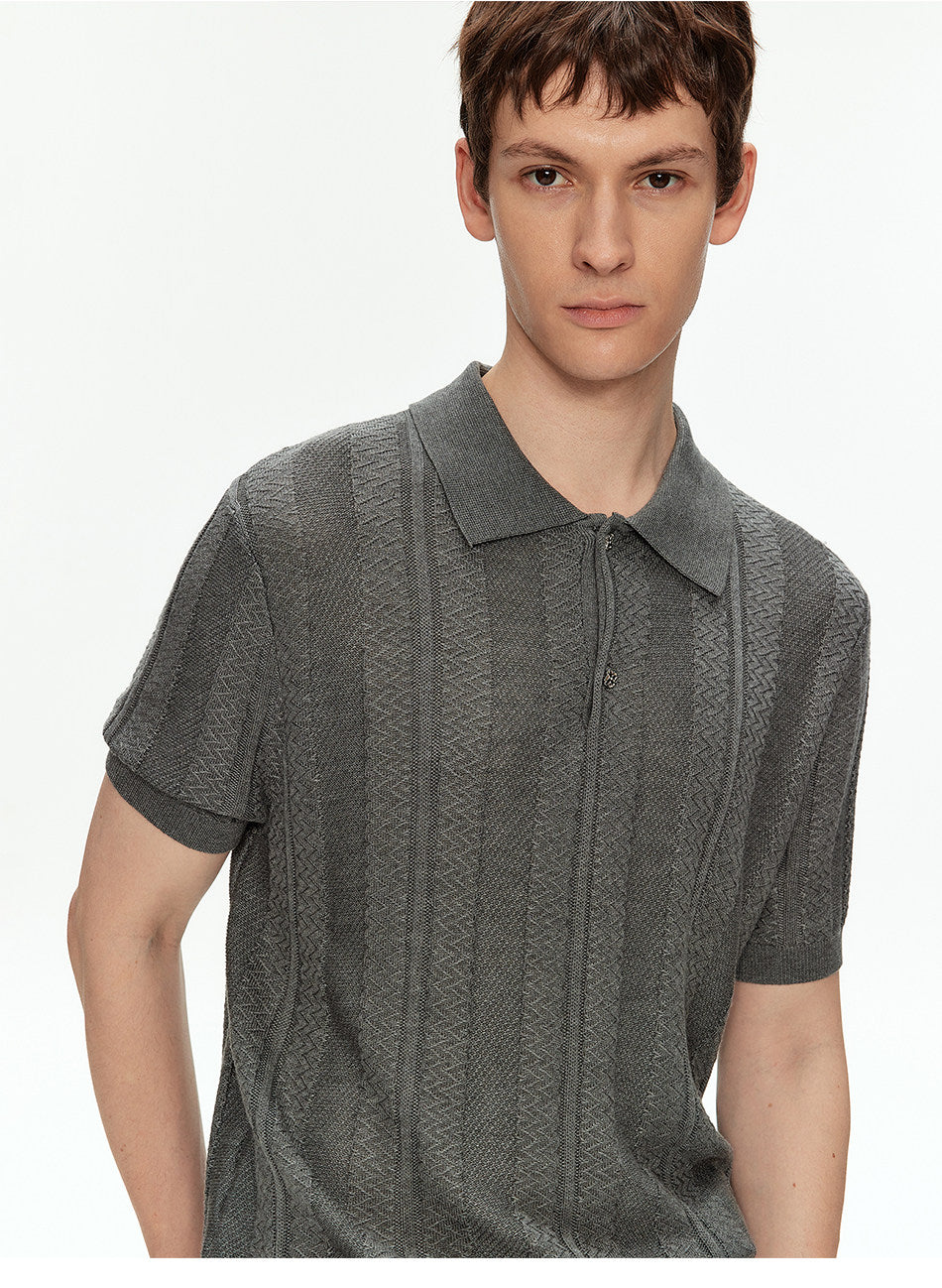 Casual Knit Polo Shirt