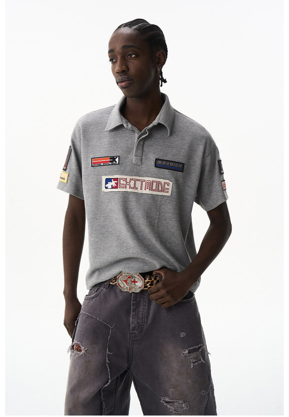 Waffle Badge Polo Shirt