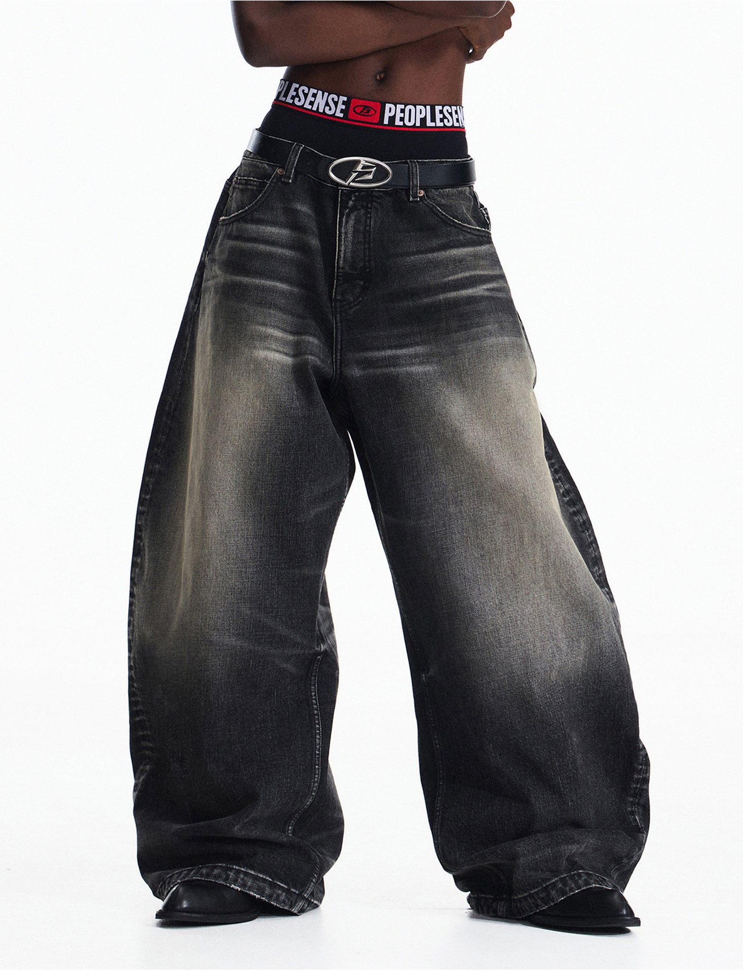 Distressed Finish Vintage Wash Jeans