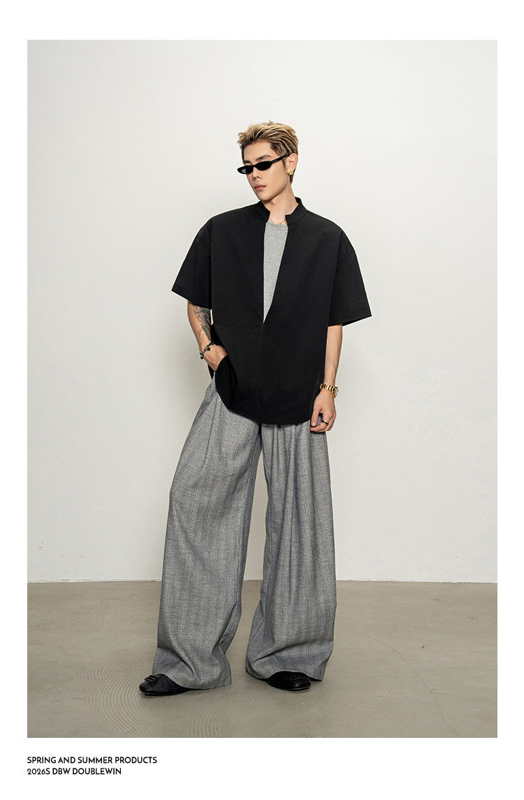 Faux Two-Piece V-Neck Shirt