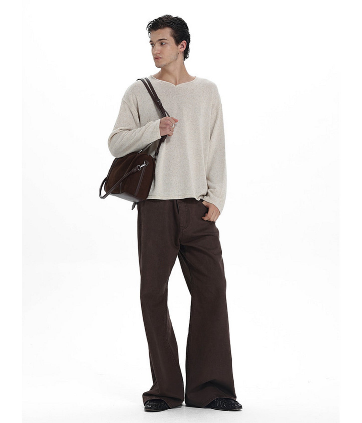 Small V-Neck Knit Shirt