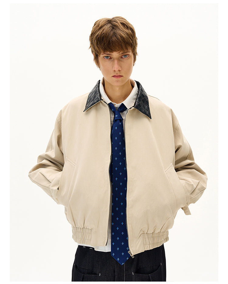 Diamond Leather Collar Jacket