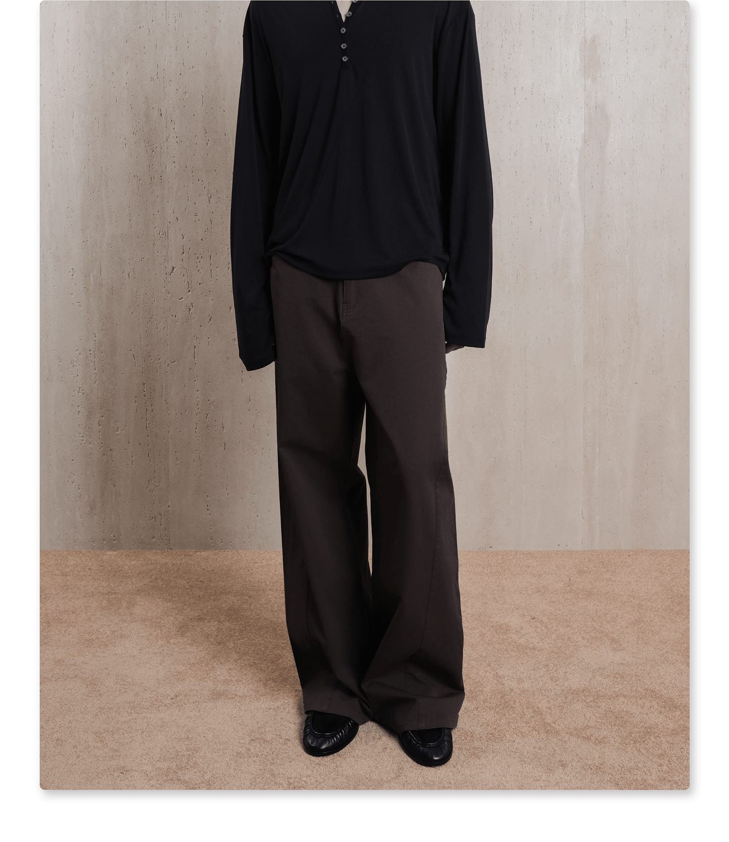 Washed and Distressed Finish Casual Pants