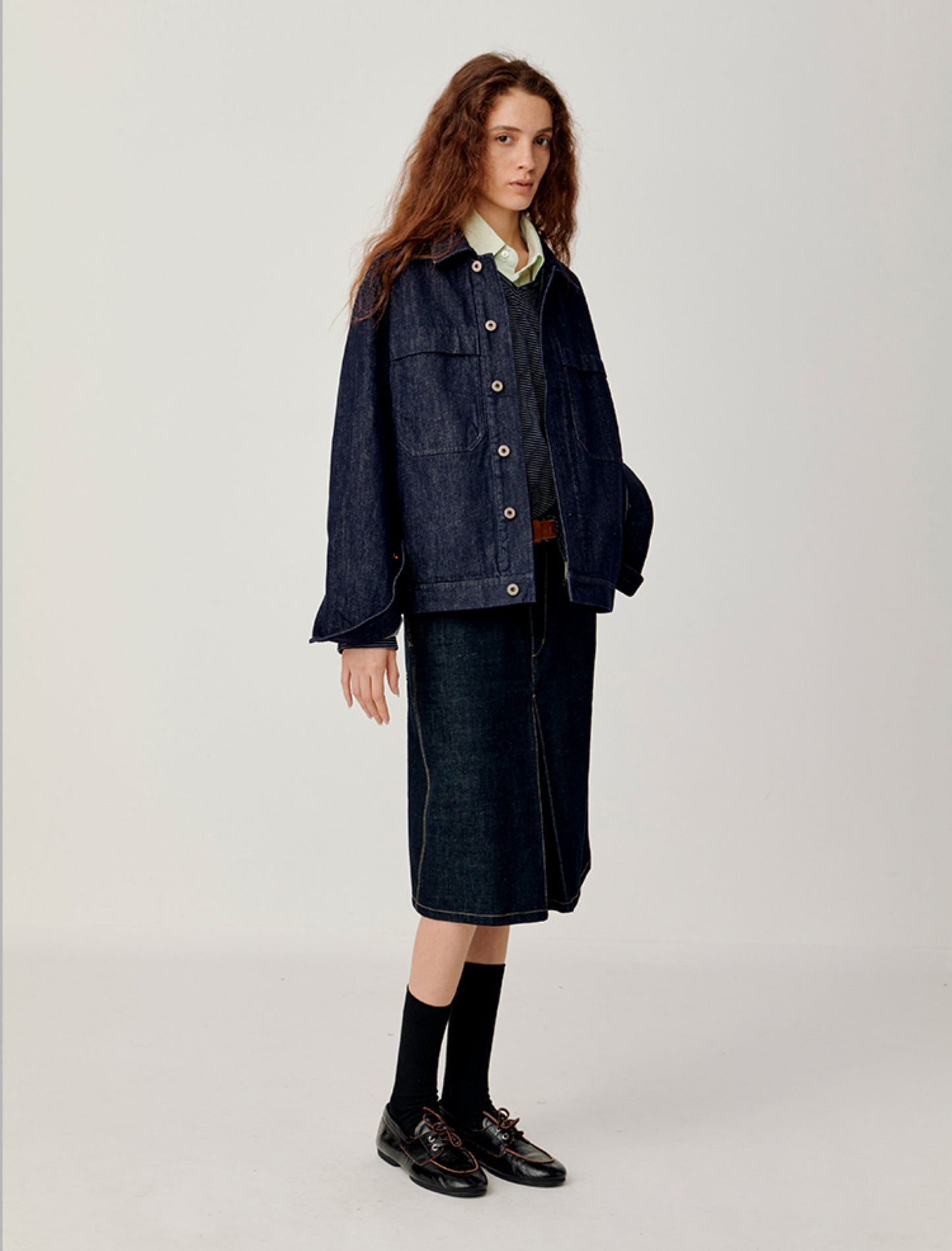 Double patch pocket denim jacket