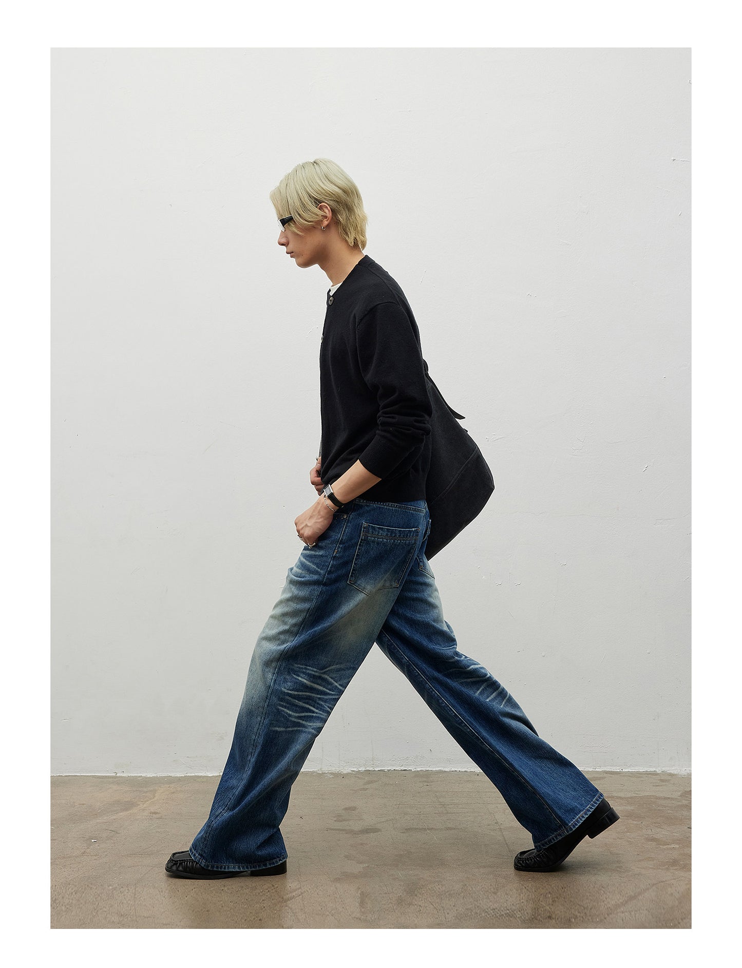 Wash-processed Straight-Leg Jeans