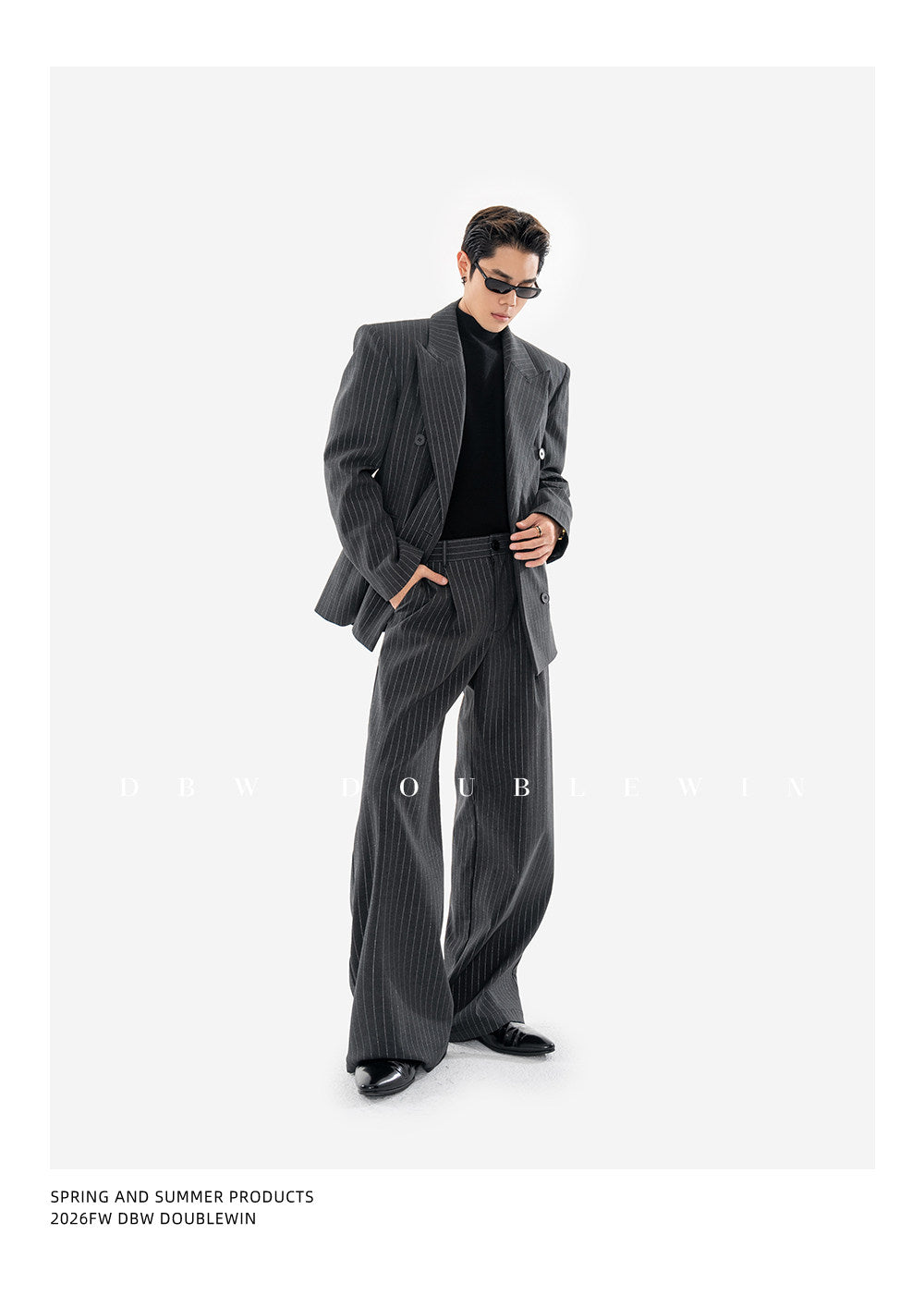 Wide-Shoulder Suit Set