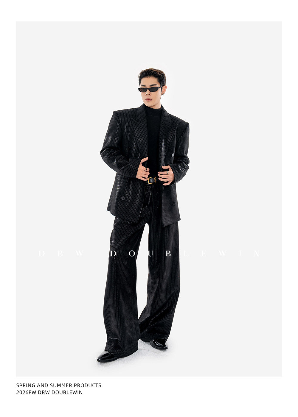 Suede and Velvet Striped Suit