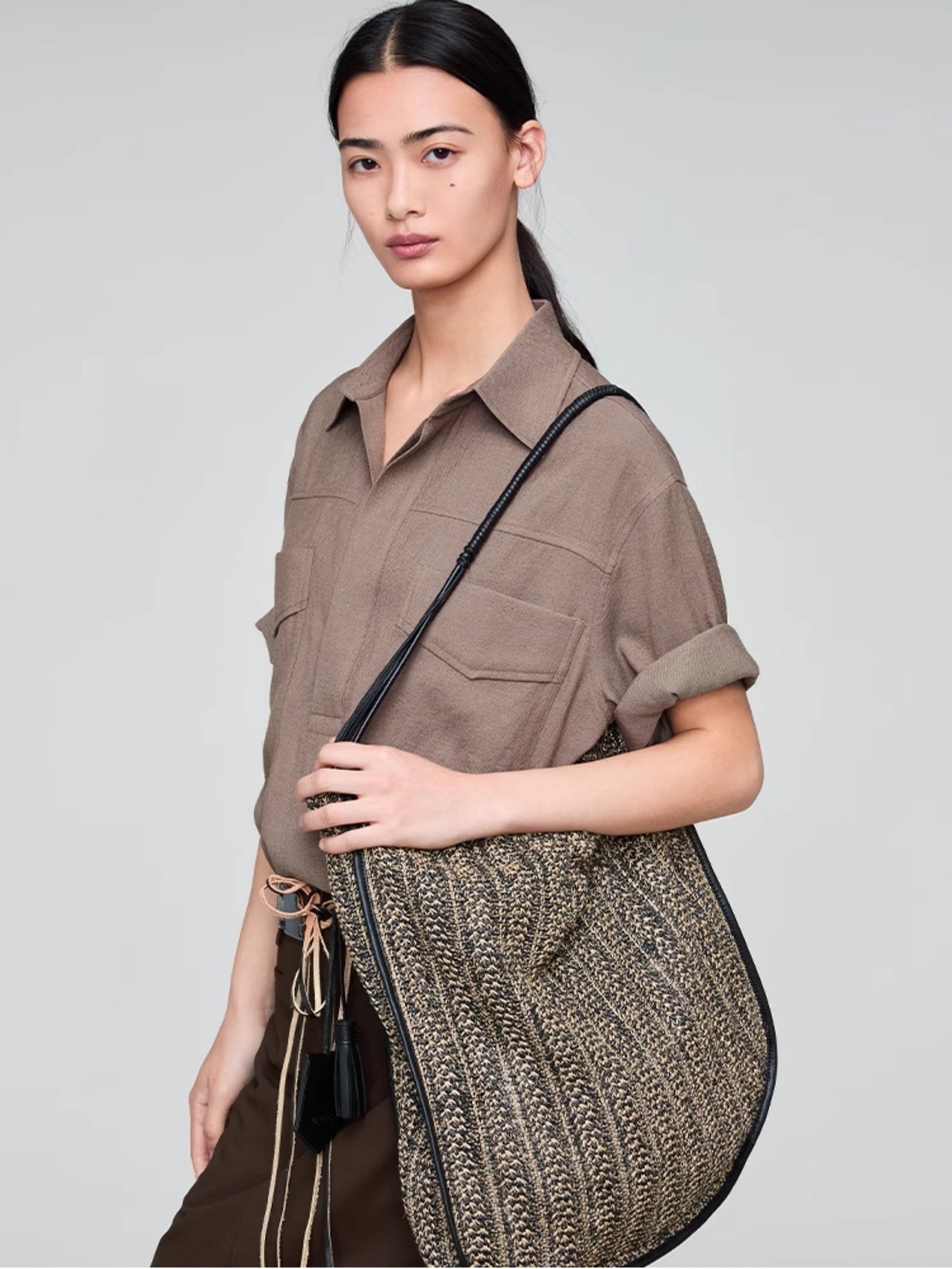 Retro Lapel Draped Casual Shirt