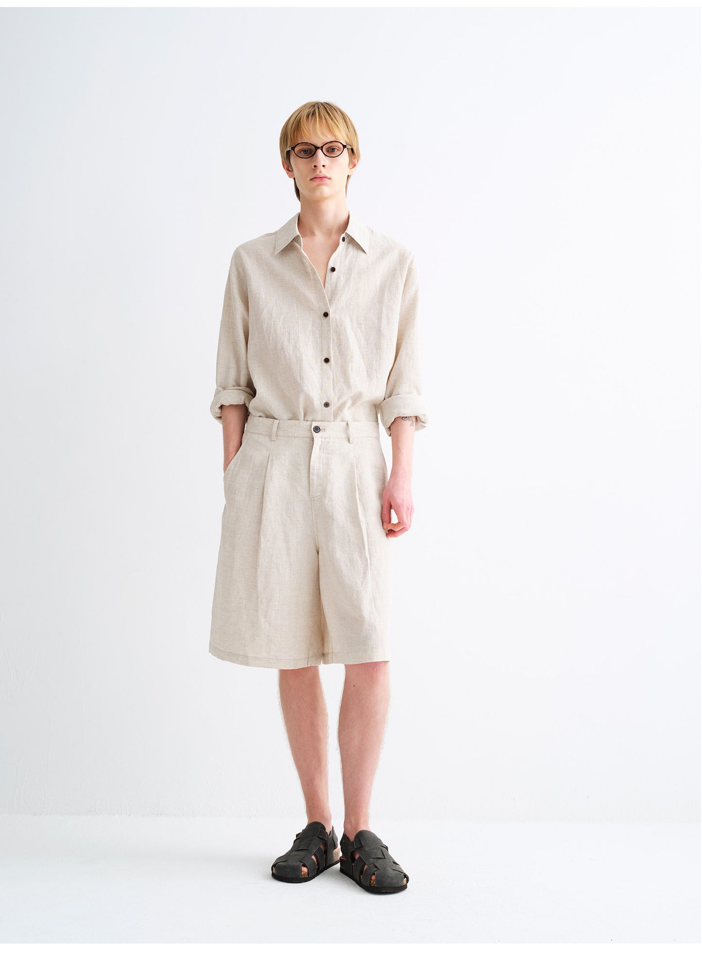 Simple Pleated Casual Shorts