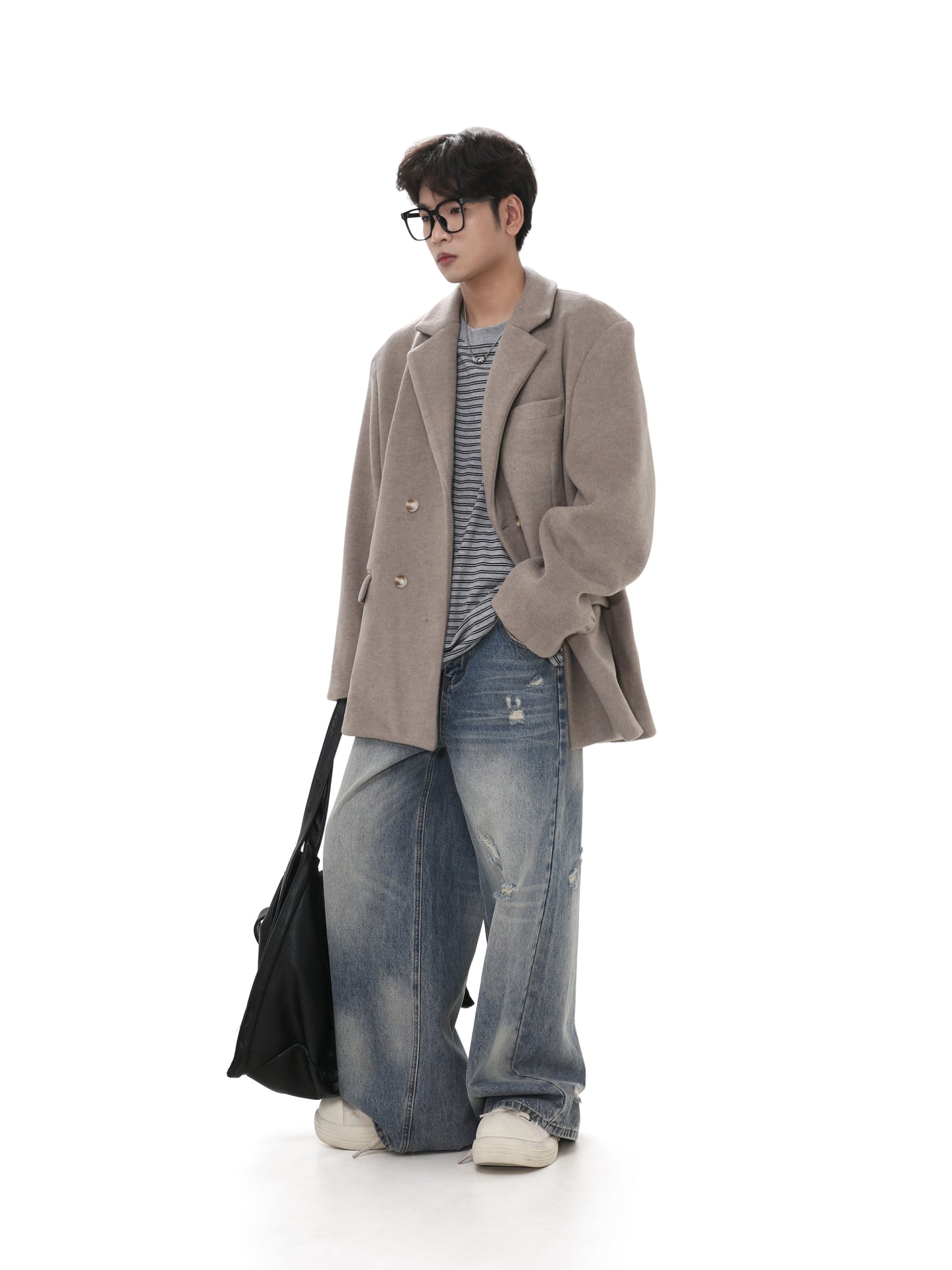 Wide Shoulder Wool Jacket