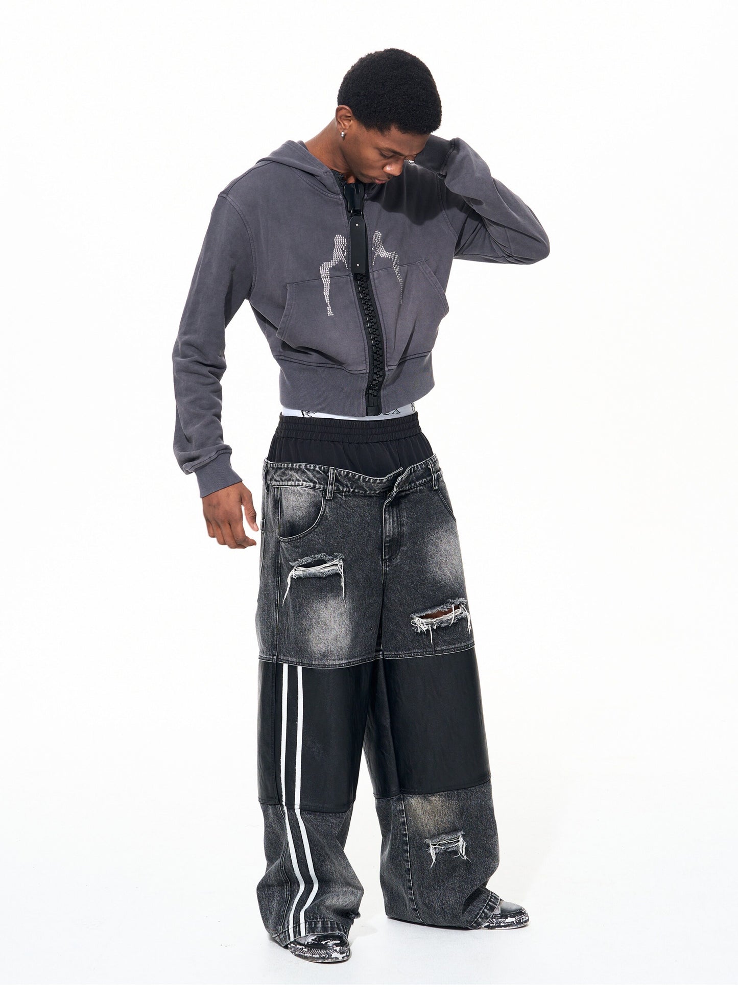 Oversized Hooded Sweatshirt with Zipper