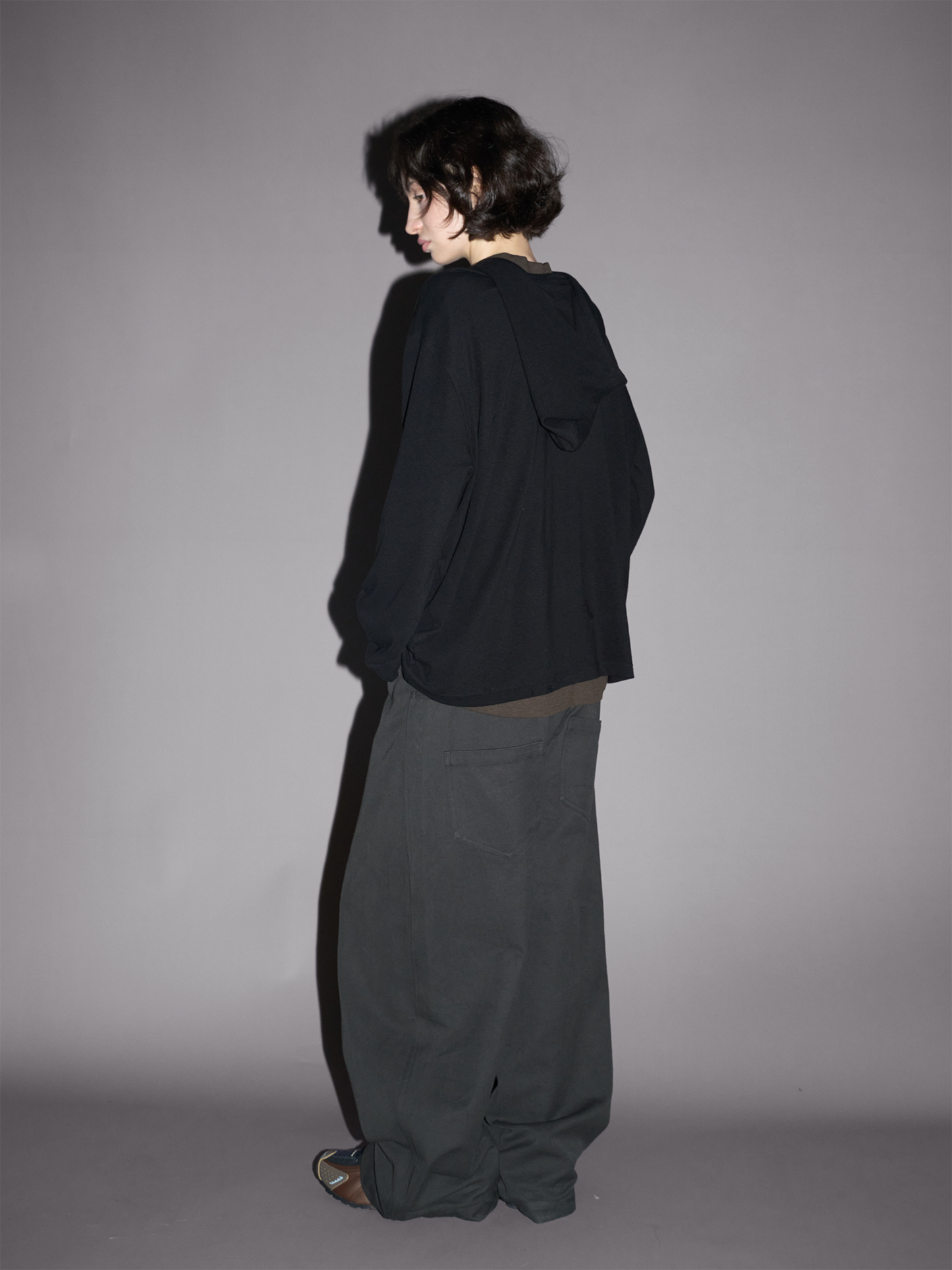 Henry Collar Hooded T-Shirt