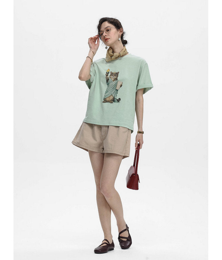 Moisture-wicking quick-drying printed T-shirt
