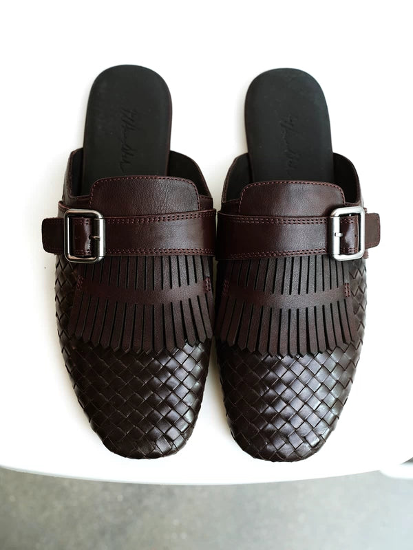 Leather Monk-Strap Sandals with Tassels