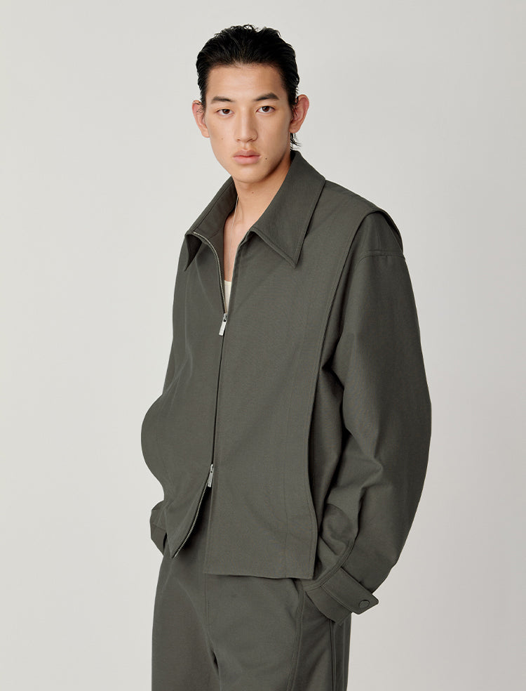Wide Double-Zipper Jacket