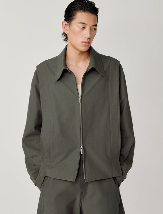 Wide Double-Zipper Jacket