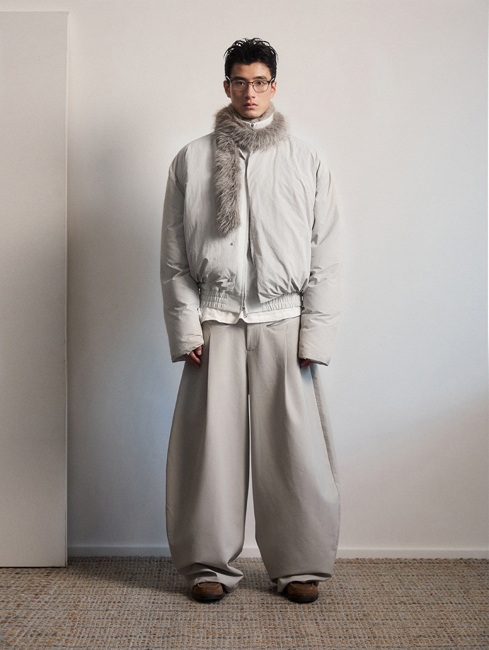 Adjustable Fur Collar Down Jacket