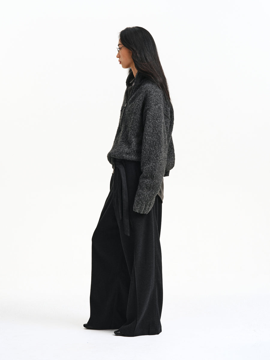 Belted Wide-Leg Pants