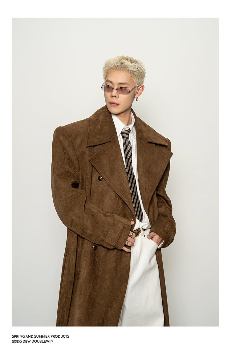 Retro Suede Long Coat
