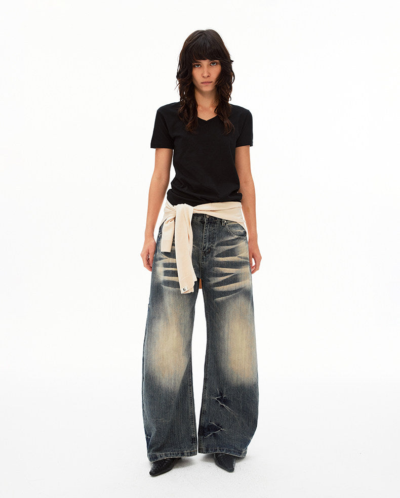 Vintage-style Washed Whiskey Jeans