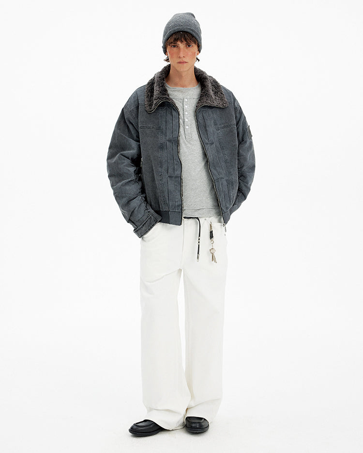 Distressed Pleated Jacket