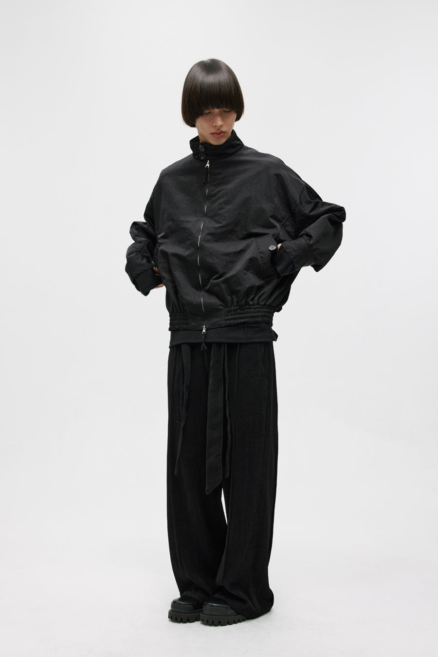 Double Belt Center Seam Wide Pants