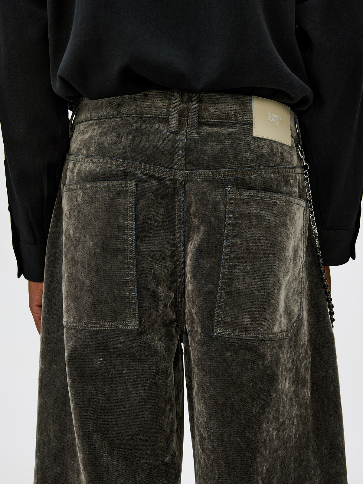 Loose-Fit Flock Denim Pants