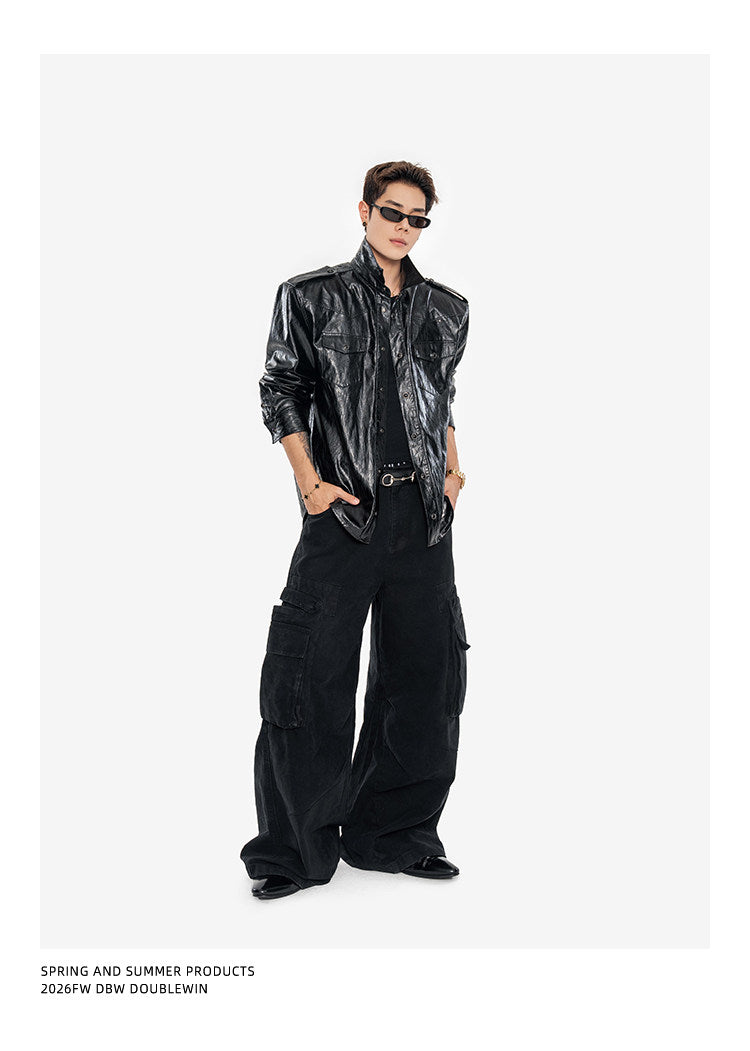 Shiny Wrinkle-Resistant Jacket