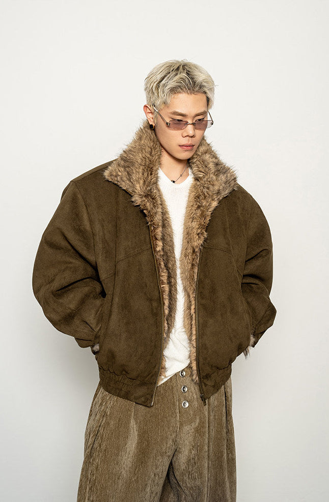 Faux Fox Fur Cotton Jacket