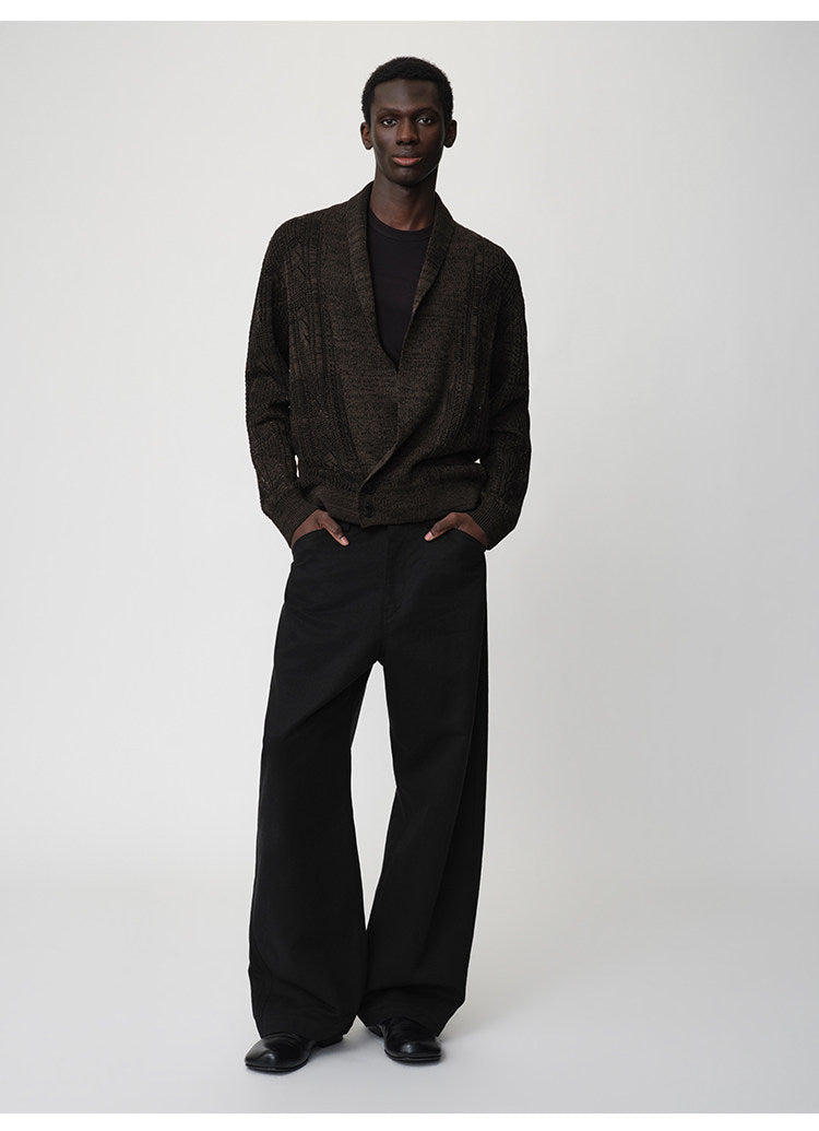 Curved Straight-Leg Casual Pants
