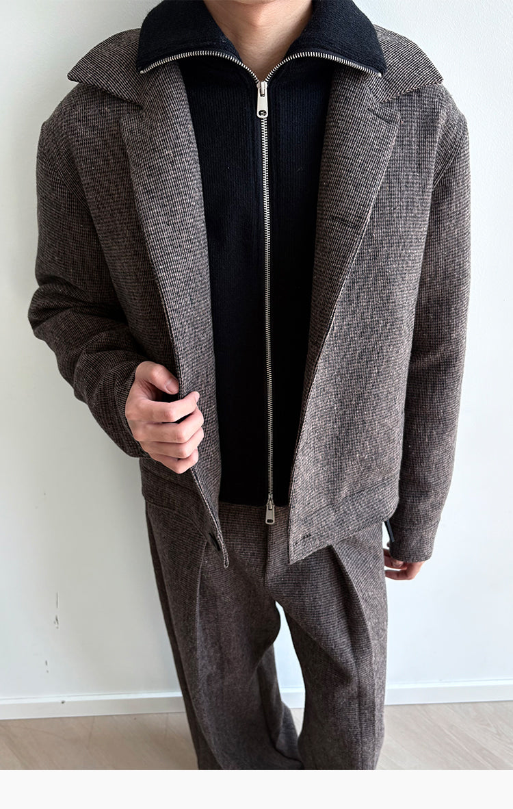 Faux Two-Piece Cotton Jacket