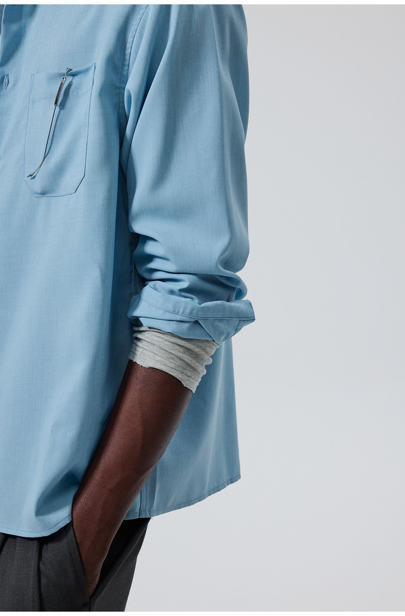 Linen-like texture shirt