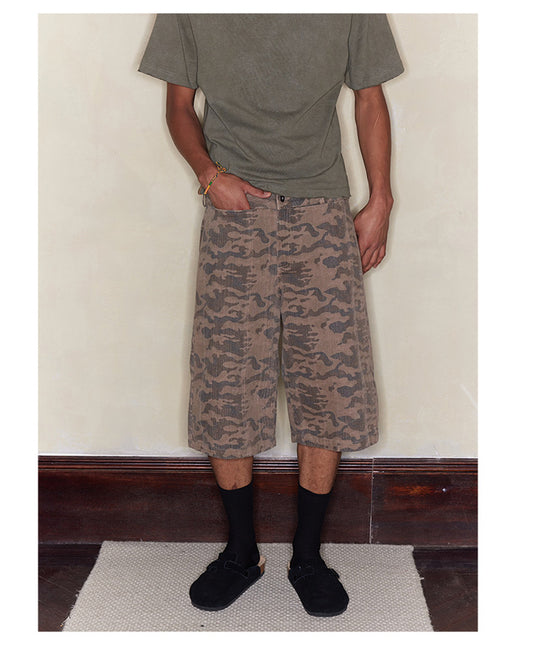 Camouflage mid-length pants