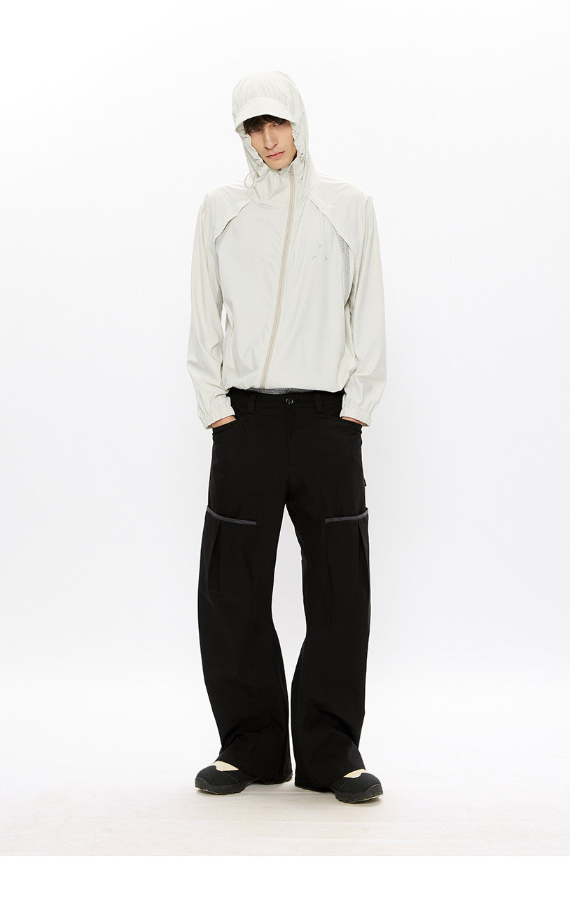 Diagonal Zip Hooded Sun Protection Jacket