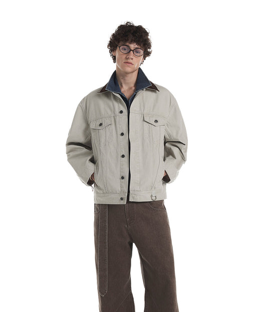 Contrast Color Denim Jacket