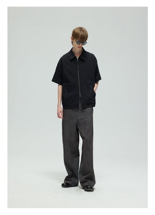 Zipper Lapel Stitch Shirt