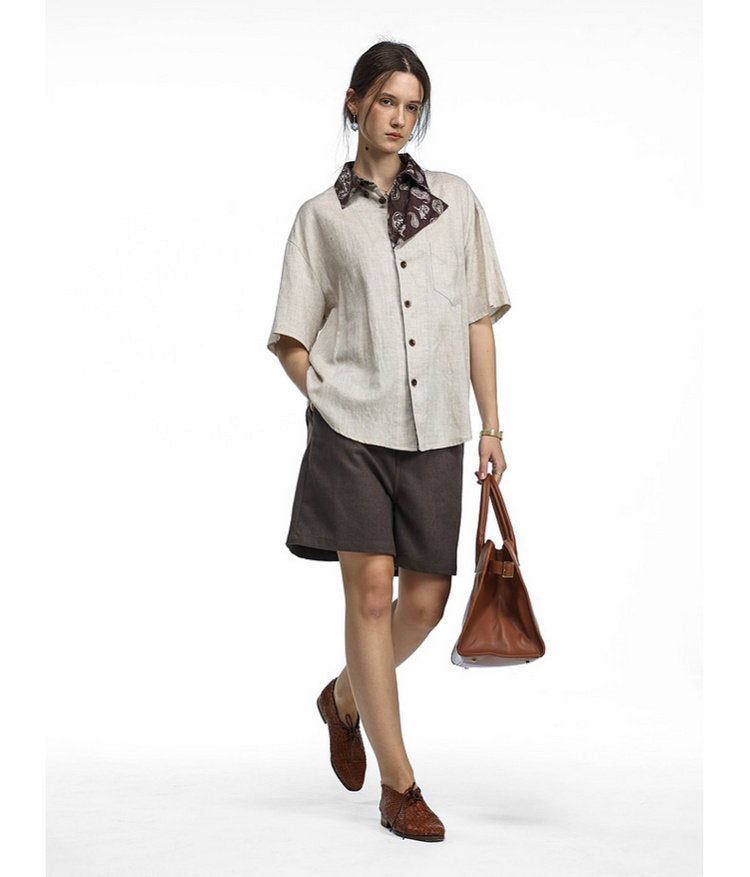 Faux Two-Piece Double-Placket Shirt