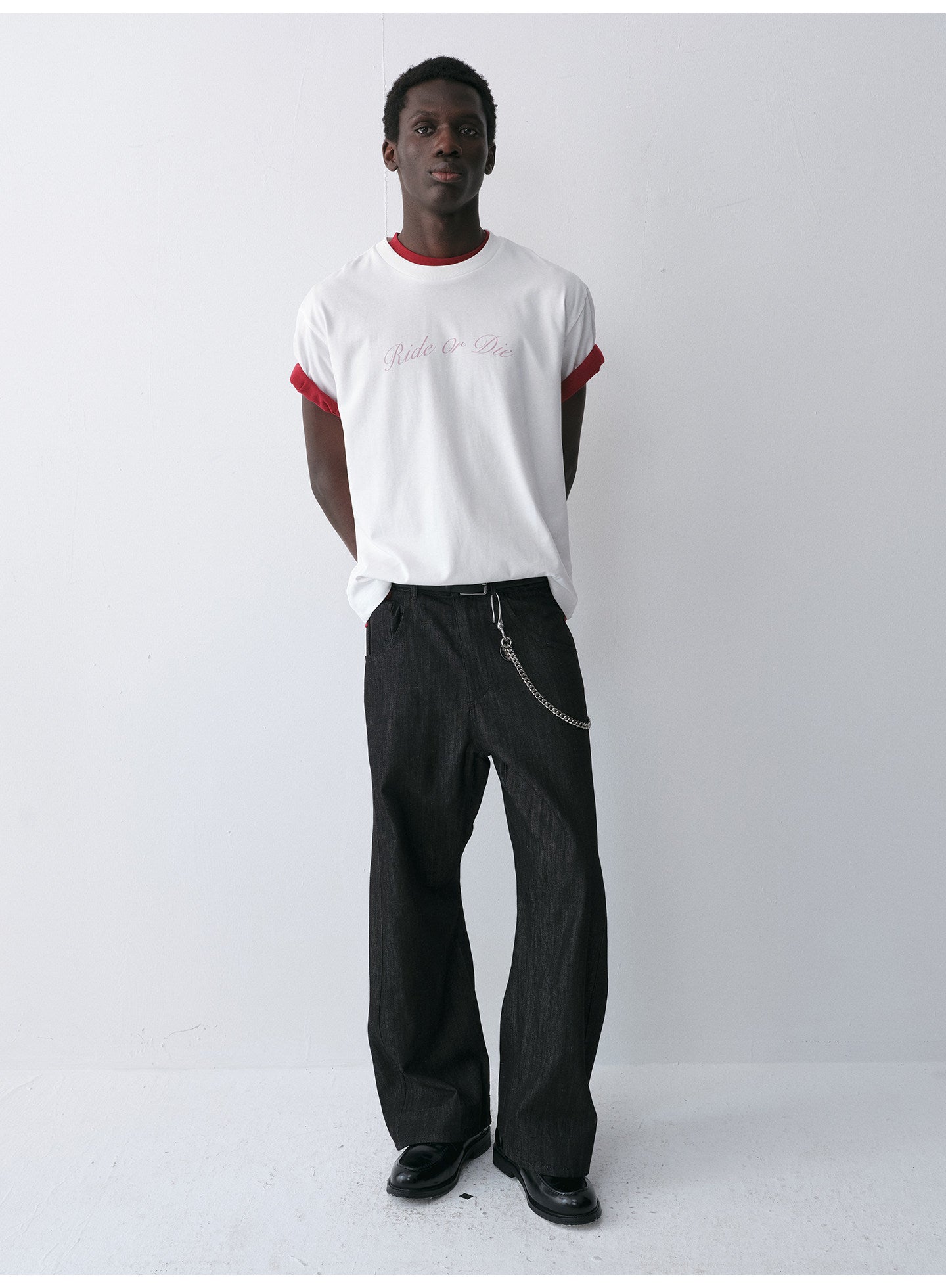 Round-Neck T-Shirt with Alphabet Print