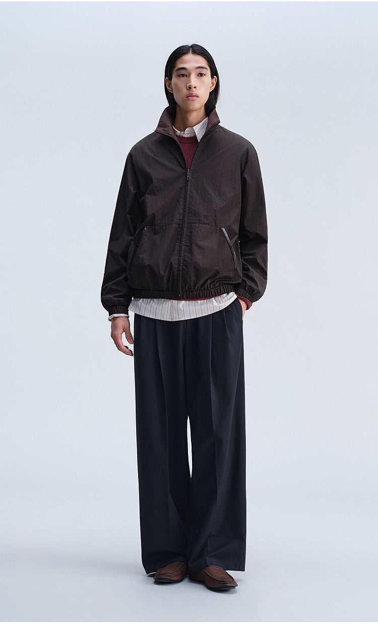 Casual Short Jacket with Stand-Up Collar